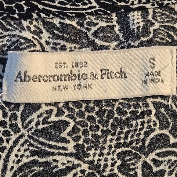 Abercrombie & Fitch Black Floral Wrap Dress Small Sleeveless Midi Soft Goth Y2K - Picture 3 of 14